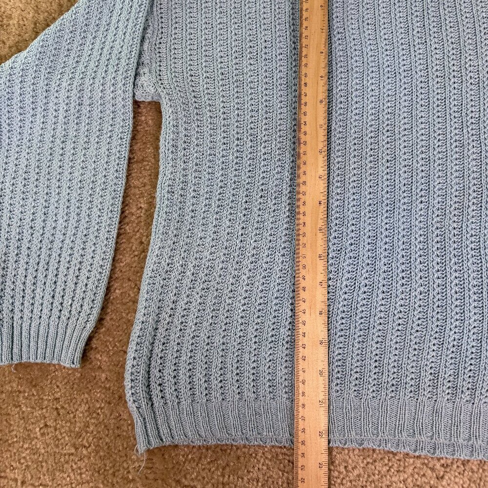 VTG WOMENS PARINELLO SILK SWEATER BLUE COLLARED KNIT SIZE LARGE F029 - Picture 8 of 9